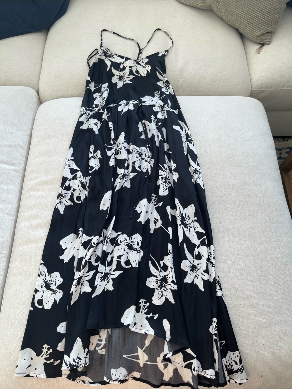 Banana Republic Black and White Floral Midi Dress